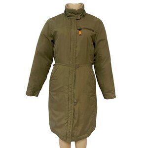 Vintage Brandon Thomas Olive Green Down‎ Insulated Heavy Quilted Coat